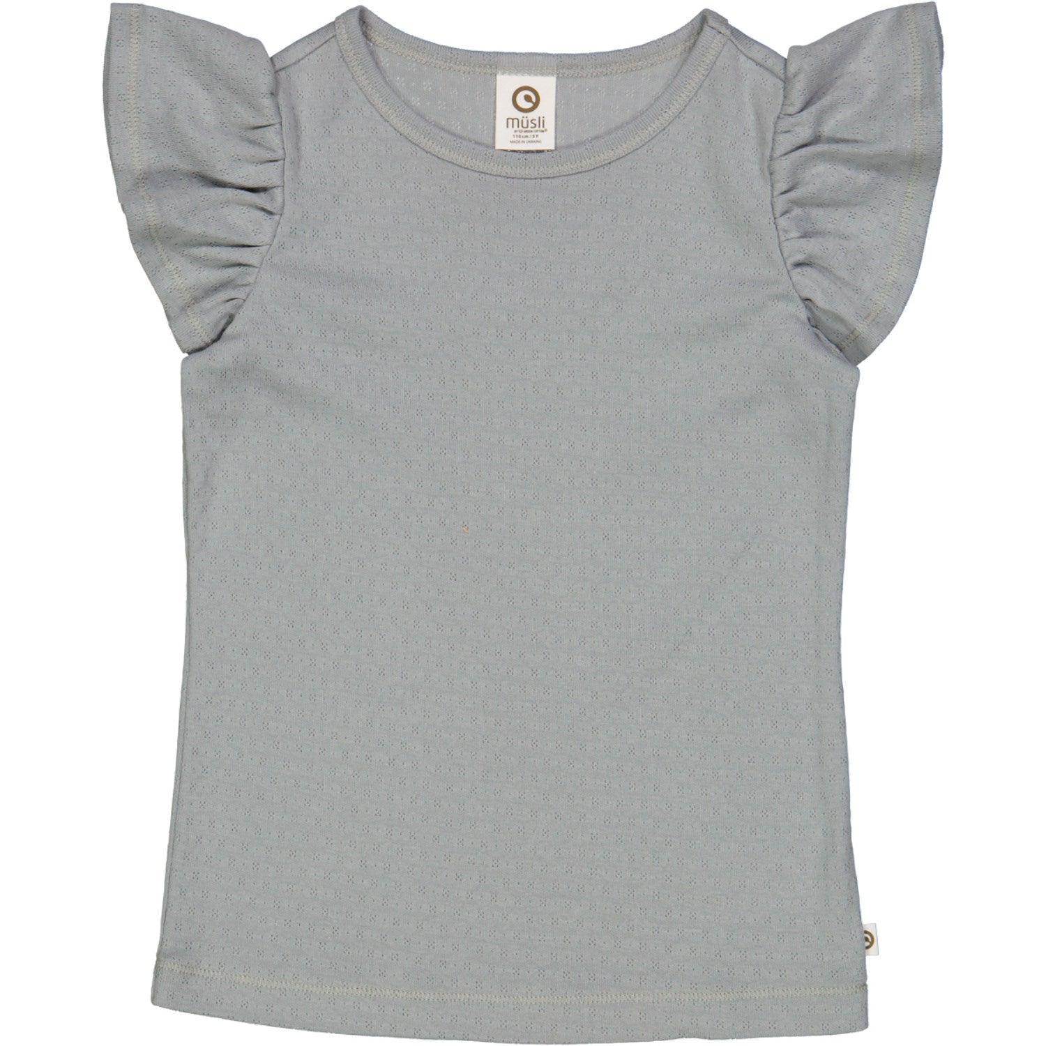 Msli Jasmin Blue Pointelle Flæse Top Str 128 - Müsli Intel  - 5714139606716