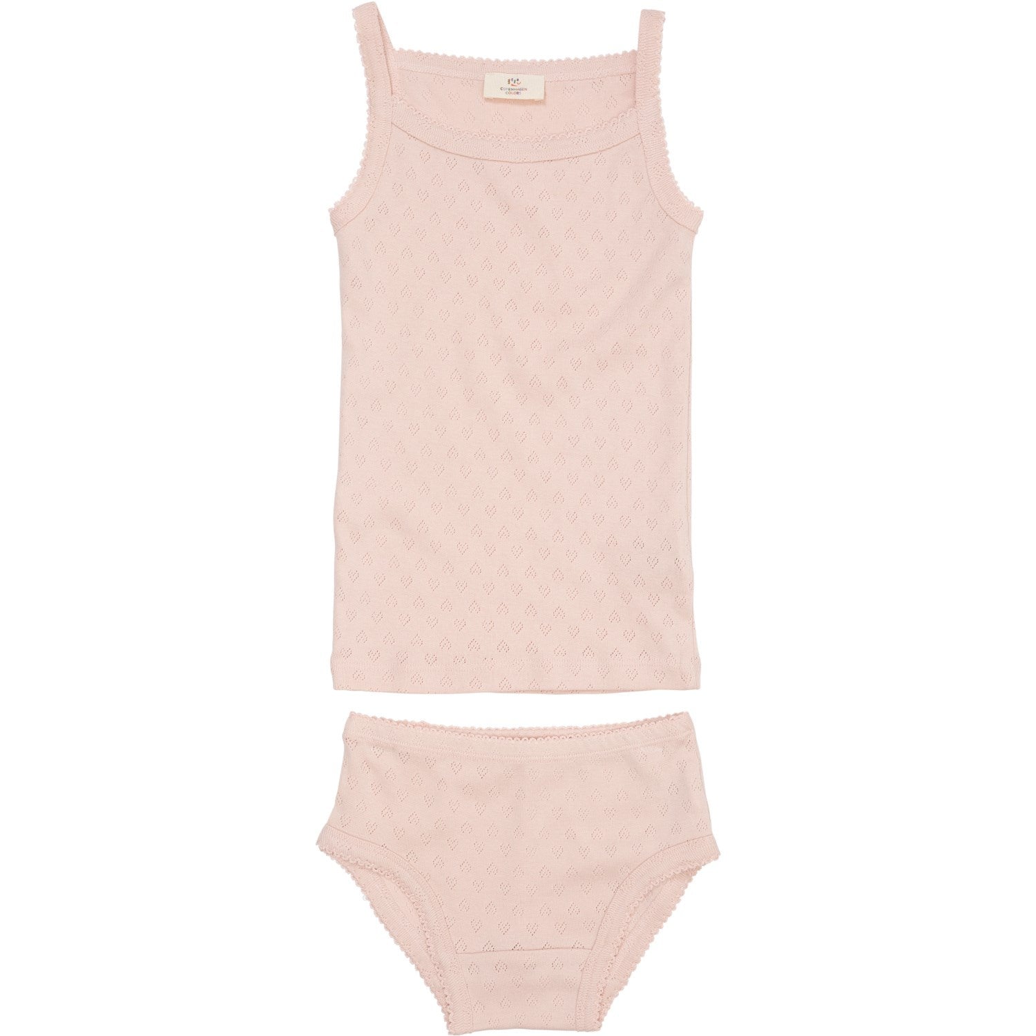 Copenhagen Colors Dusty Rose Pointelle Heart Undertøj Sæt Str 128 - Intel  - 5740026309019