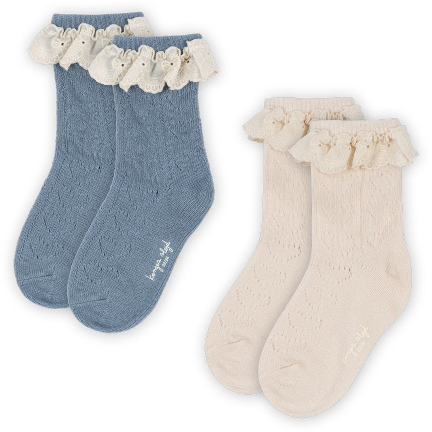 Konges Sløjd Blue Mix Pack Pointelle Strømper Str - Konges Sløjd Intel  - 5715681042885